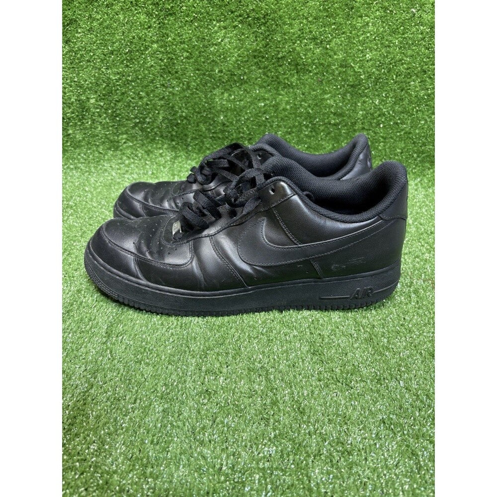 Nike Air Force 1 Low Triple Black Shoes Men's Size 13 Leather 315122-001 AF1
